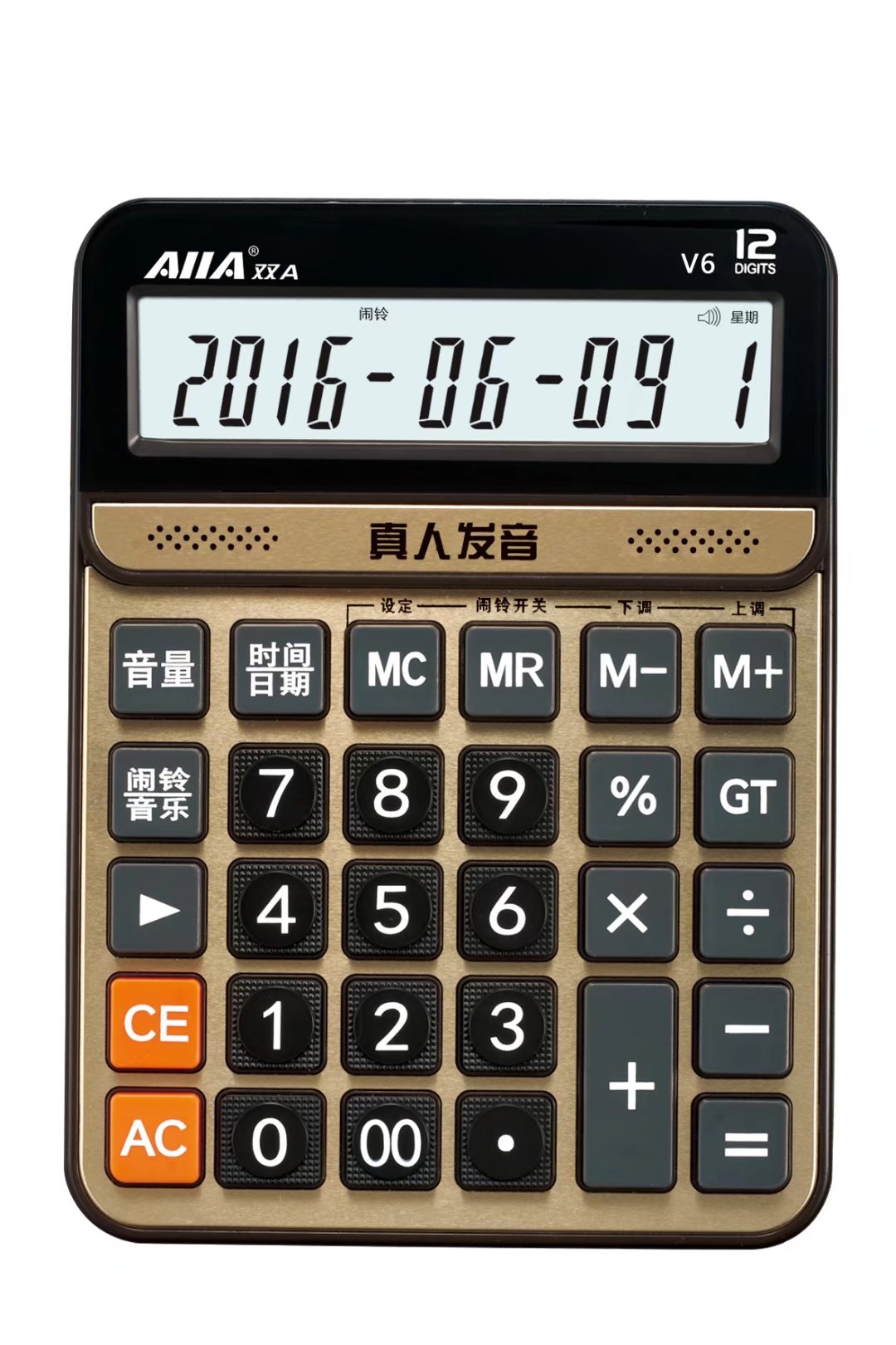 双A语音计算器 V-6财务会记银行专用12位显示电脑按键计算器详情图2