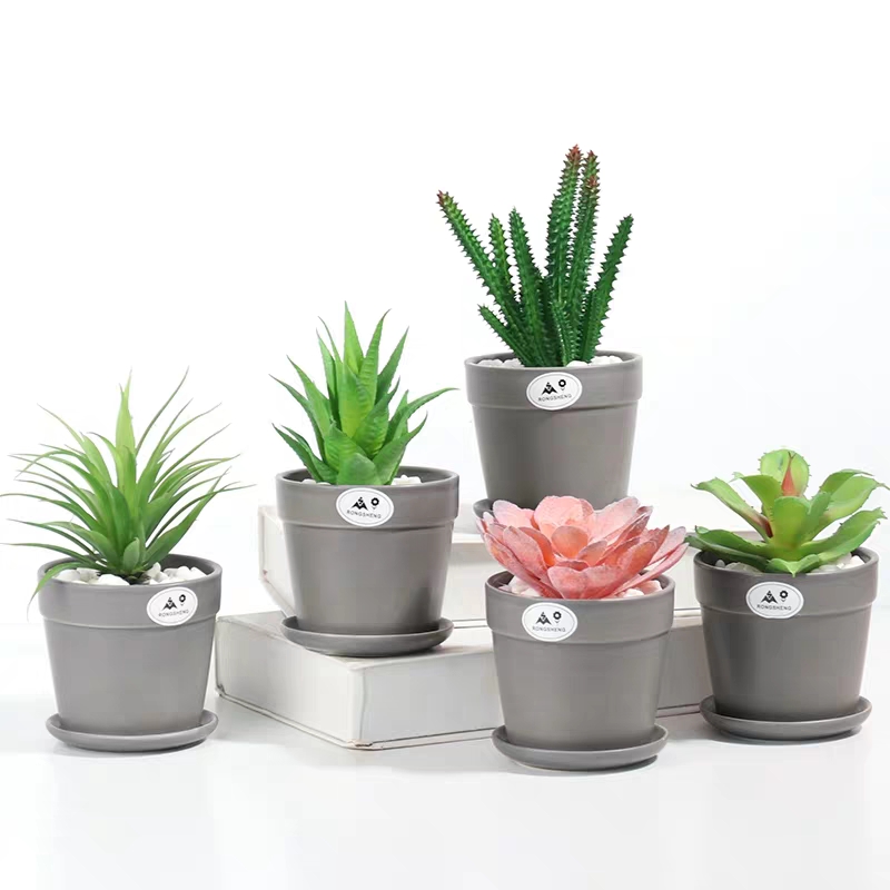 Ceramic simulation succulent plant potted bonsai