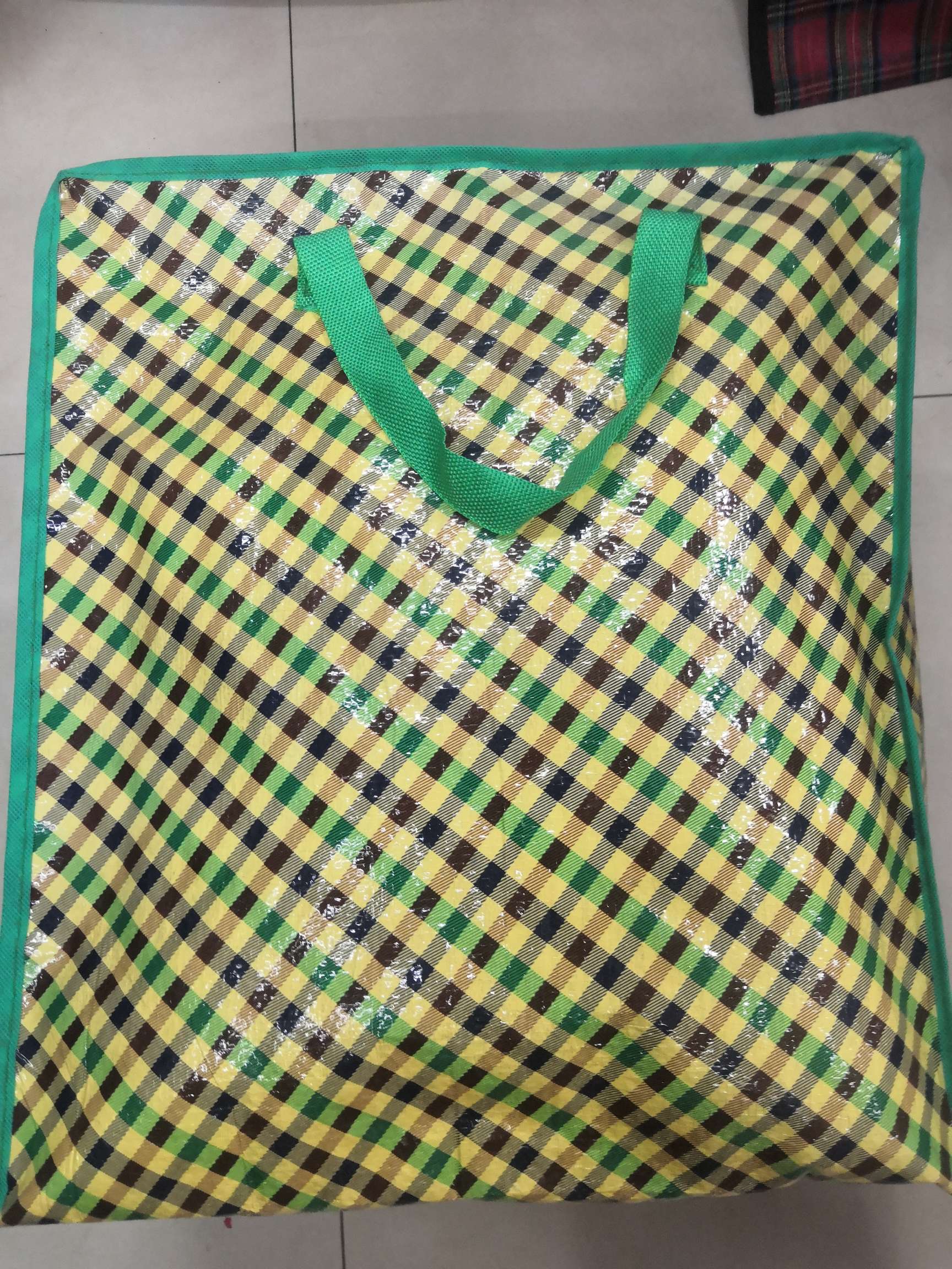 Green woven bags