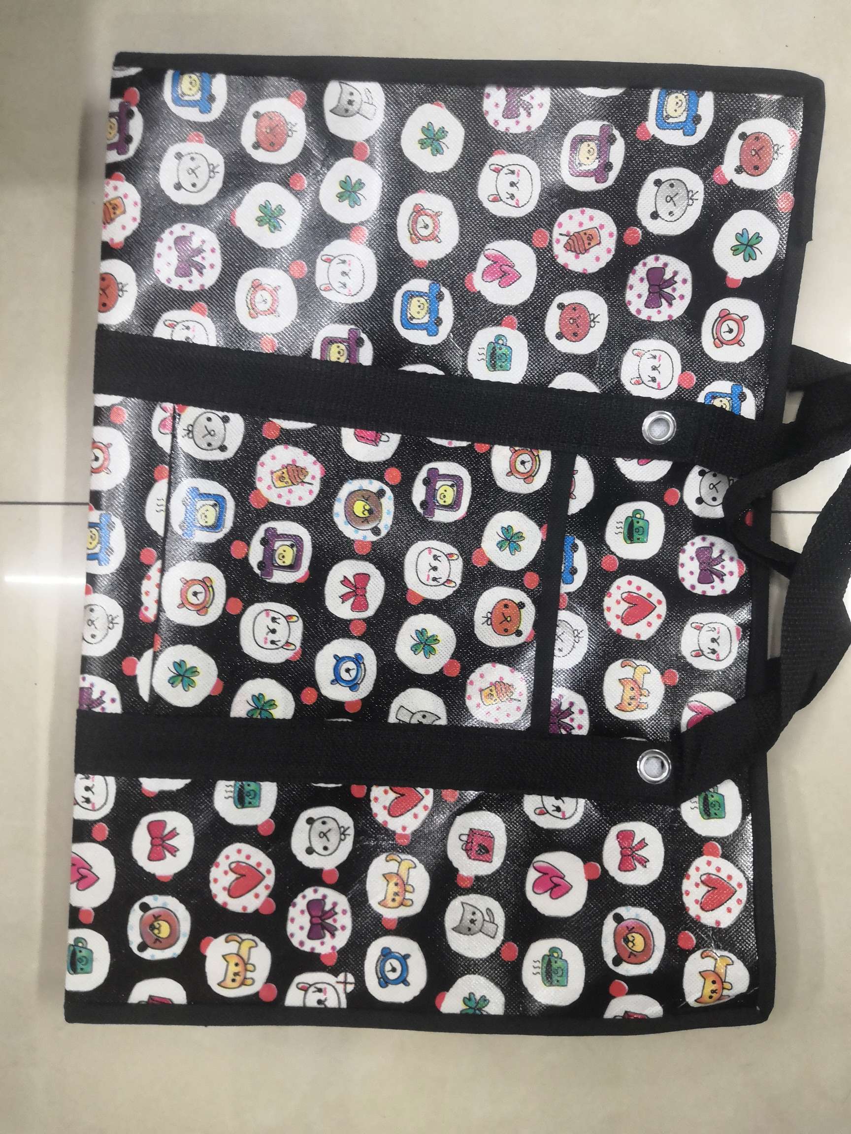 Black small patterned woven bag
