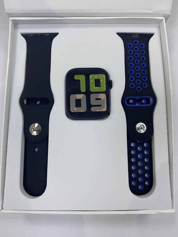 跨境T55智能手表双腕带蓝牙通话音乐磁吸充电可更换表带运动手环细节图