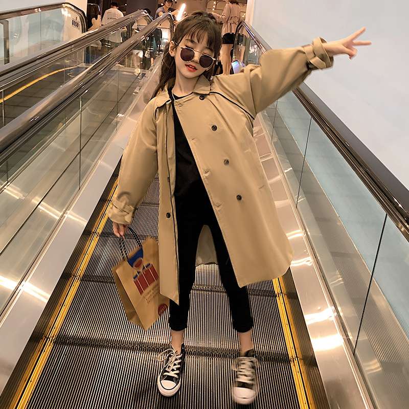 女童风衣儿童外套春秋装2020新款英伦洋气时髦大童装秋季中长款潮产品图