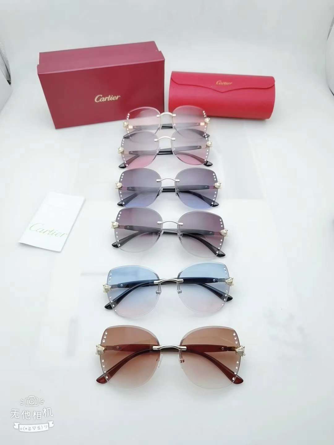 2020 rimless sunglasses with diamonds
