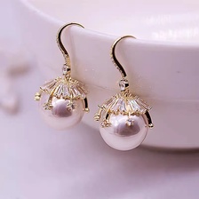 耳钩锆石韩国珍珠气质优雅