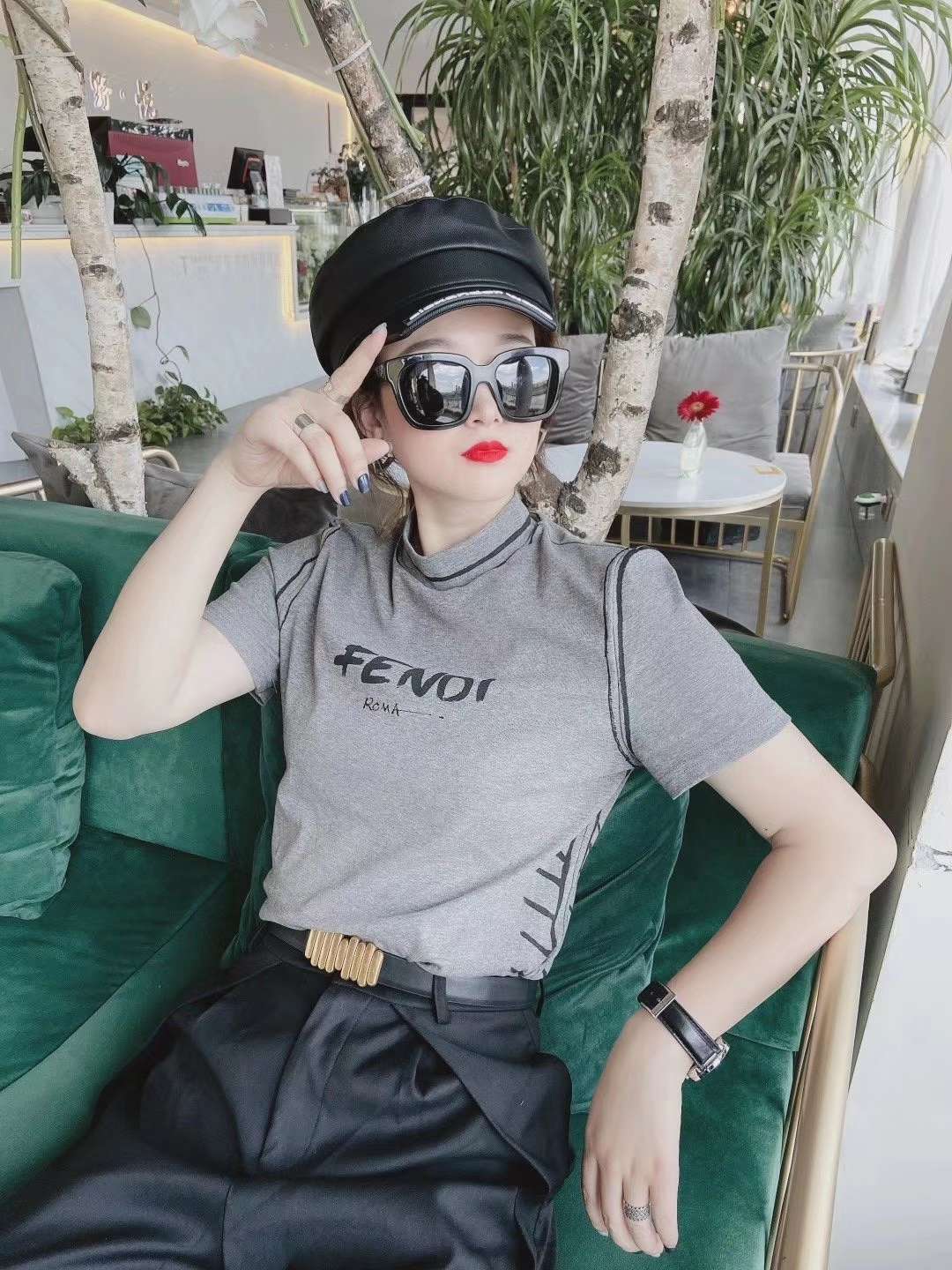 哈吉斯夏季新款韩版休闲运动系列女士短袖时尚T恤衫休闲潮