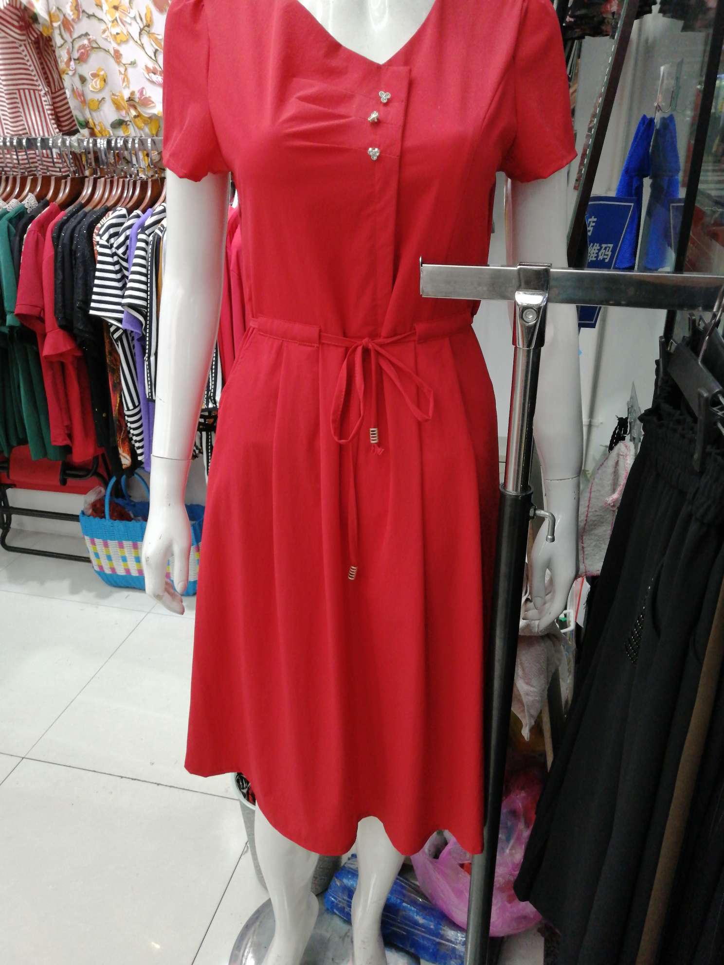 The red dress is elastic thumbnail