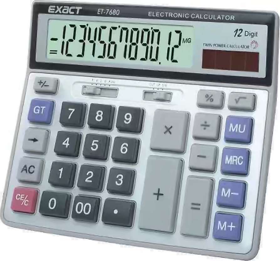 Irate ET-7680 calculator Solar Finance Bank accountant large screen display 12 digit computer keypad calculator