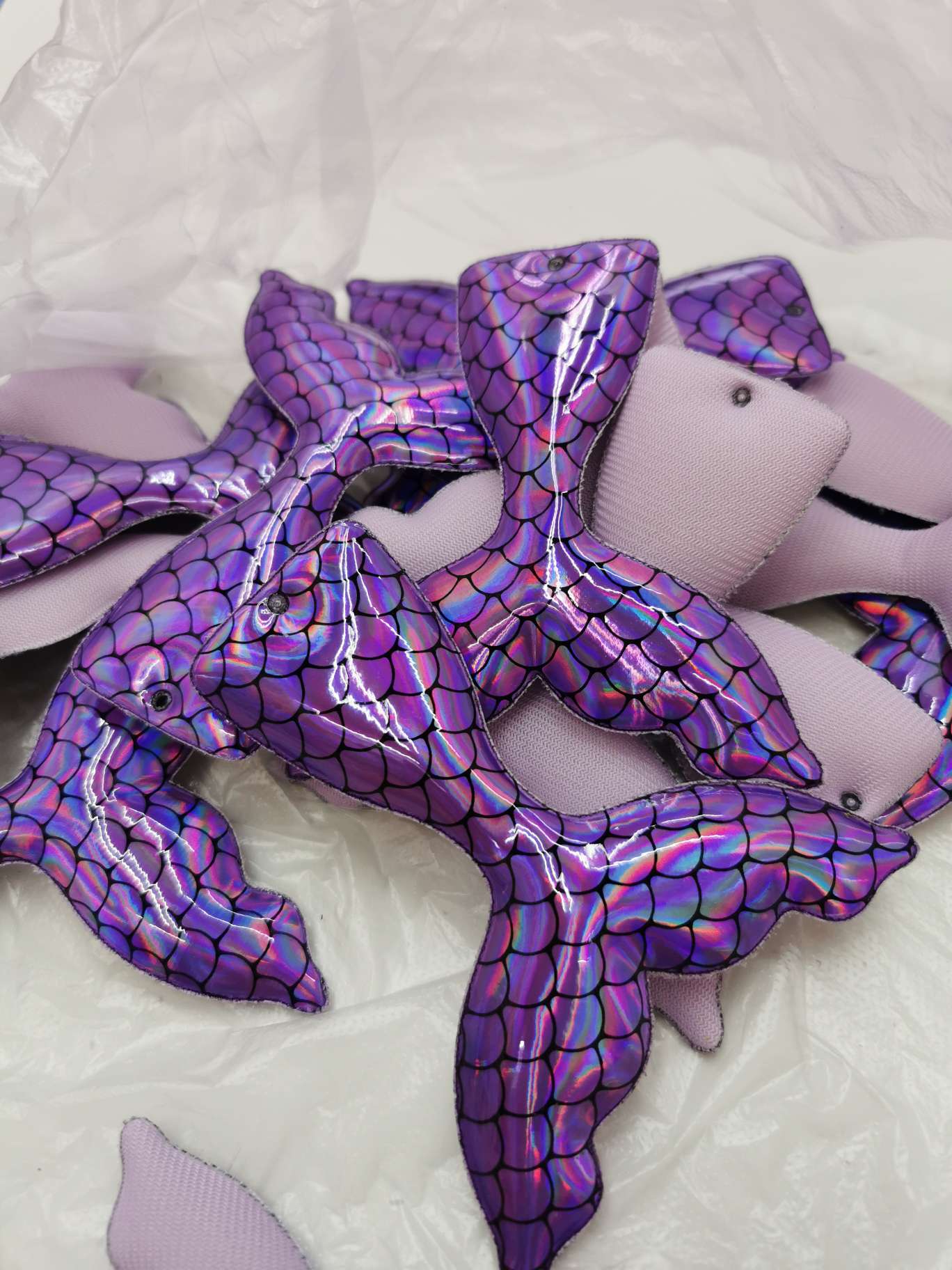 A 10-centimeter fish tail with iridescent fish patterns details Picture