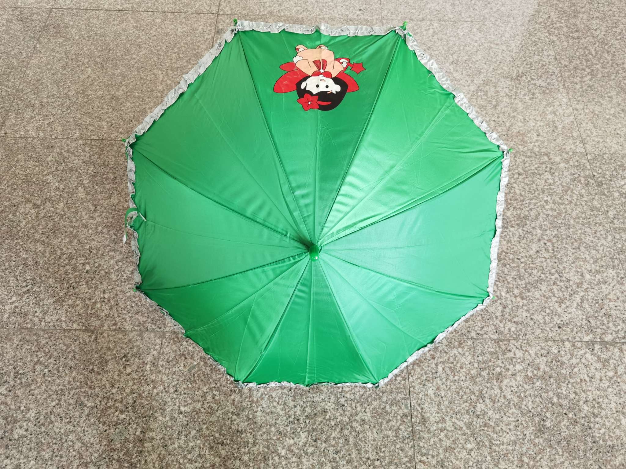 50 cm silver rubber cartoon lace creative all-weather and all-weather children's student creative sunshade umbrella, straight umbrella whistle details Picture