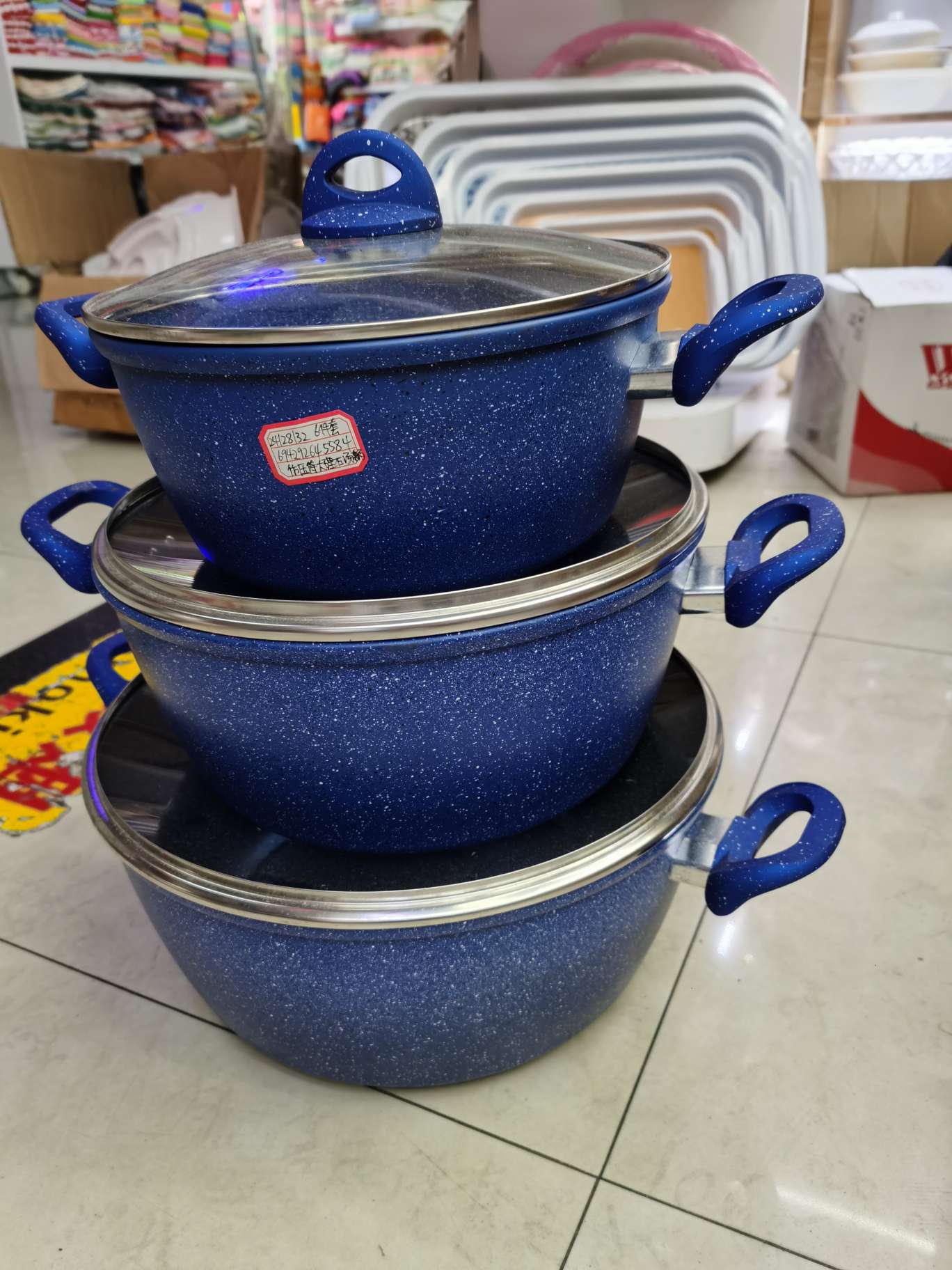 20/24/28六件套仿压铸大理石铁汤锅