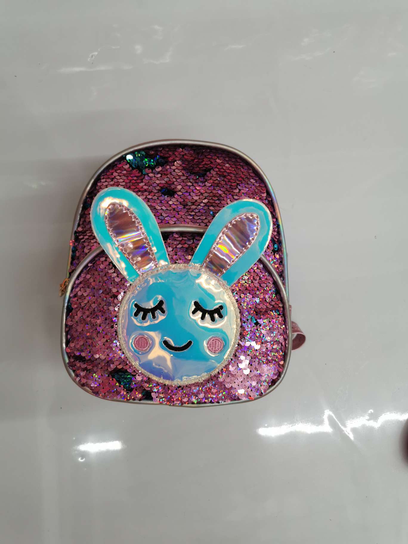 Large-sized laser-embroidered little white rabbit dual-purpose schoolbag