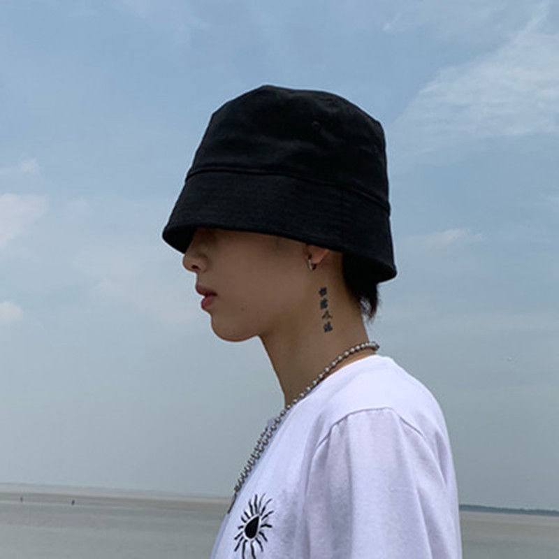 渔夫帽男潮人酷帅帽子男水桶帽春夏季秋天纯色韩版百搭休闲盆帽潮