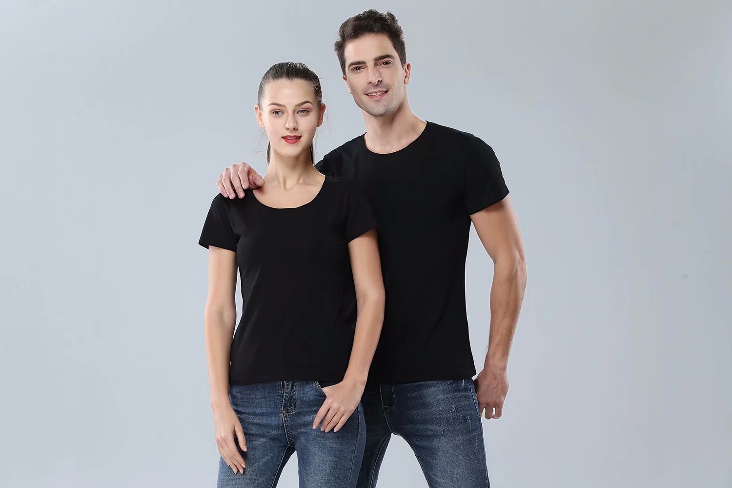 厂家批发空白圆领短袖T恤广告衫定制logo班服文化衫定做220G纯棉 https://m.详情图7