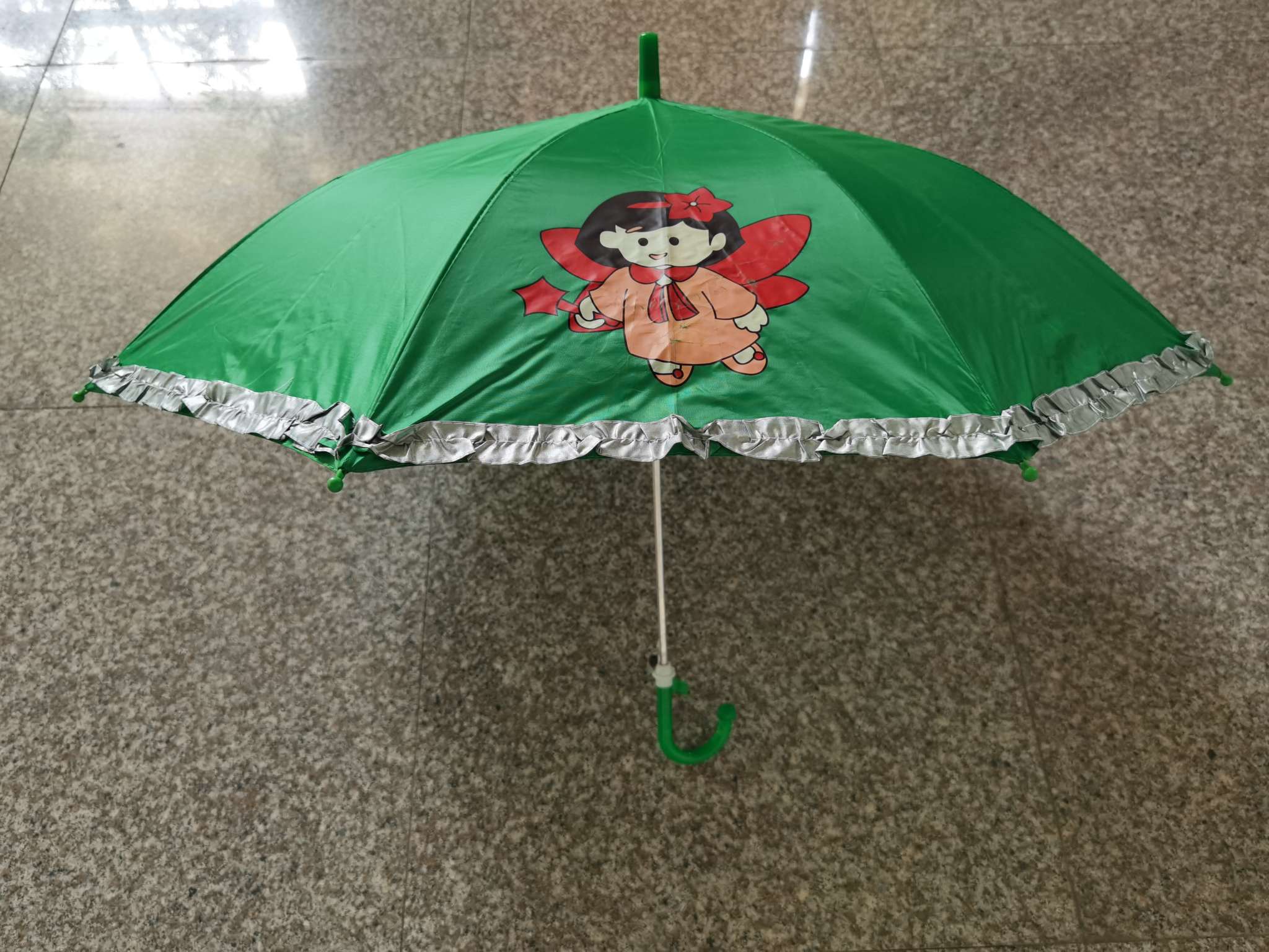 50 cm silver rubber cartoon lace creative all-weather and all-weather children's student creative sunshade umbrella, straight umbrella whistle
