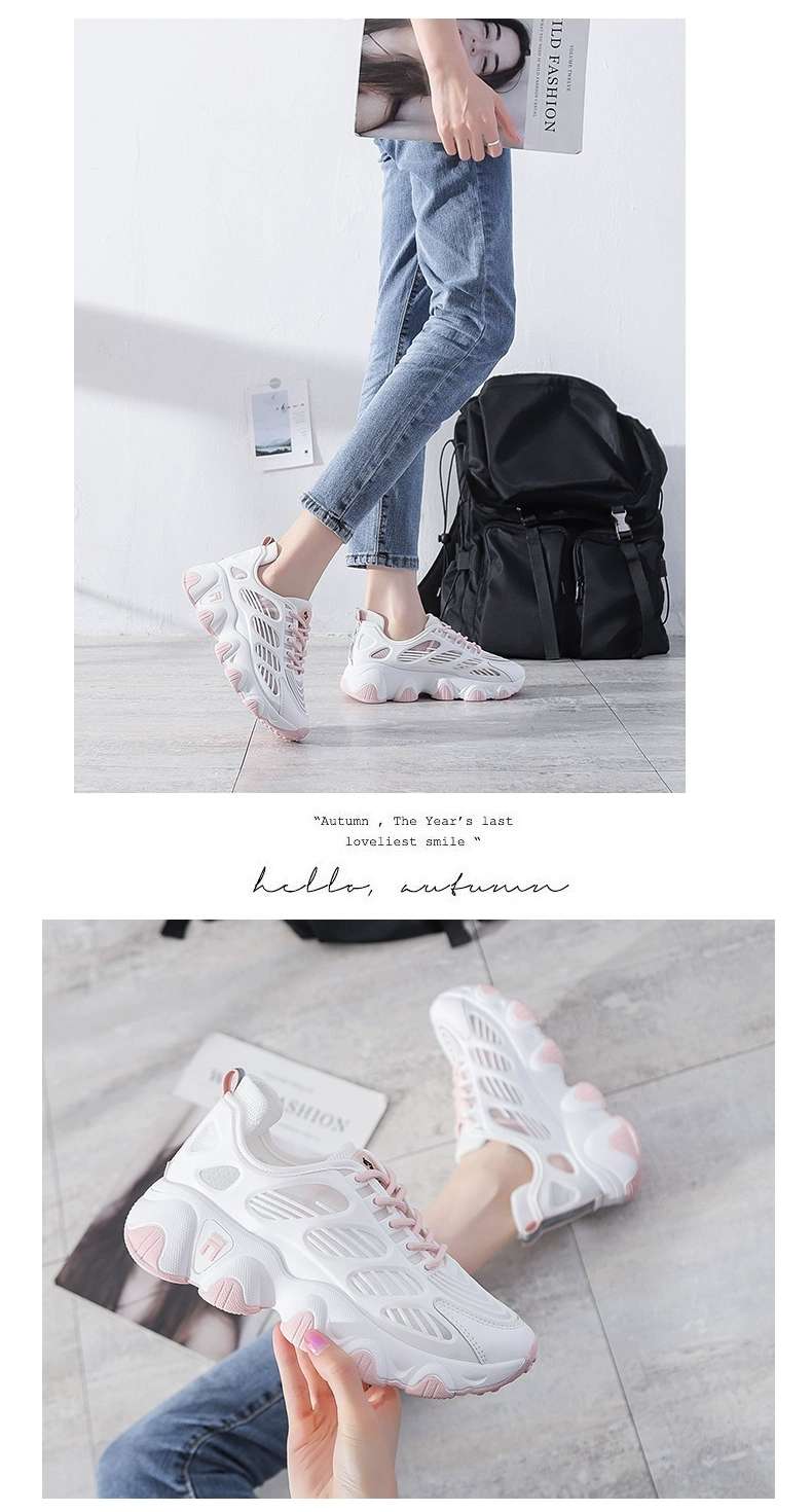 Hollowed-out 2020 Summer new breathable mesh dad shoes for women, Korean style versatile sports shoes, and women's ins student shoes Application Scenario
