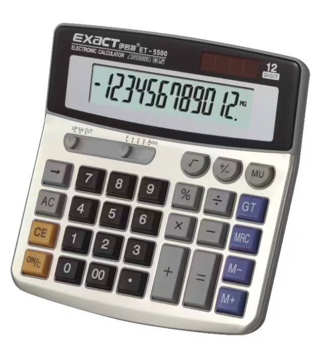 Irate ET-5500 Solar Finance Bank Accounting large screen displays a 12-digit computer keypad calculator