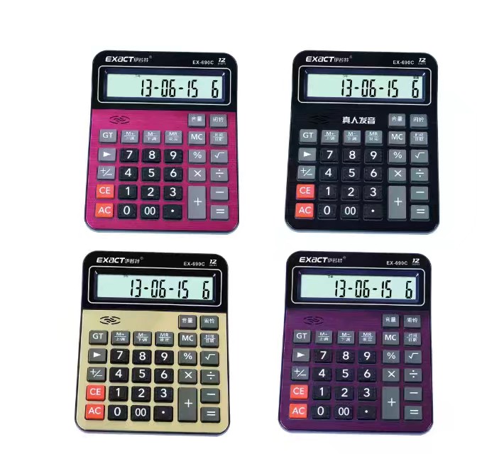 Elote Voice calculator EX-690C large human voice 12-digit keypad music calculator