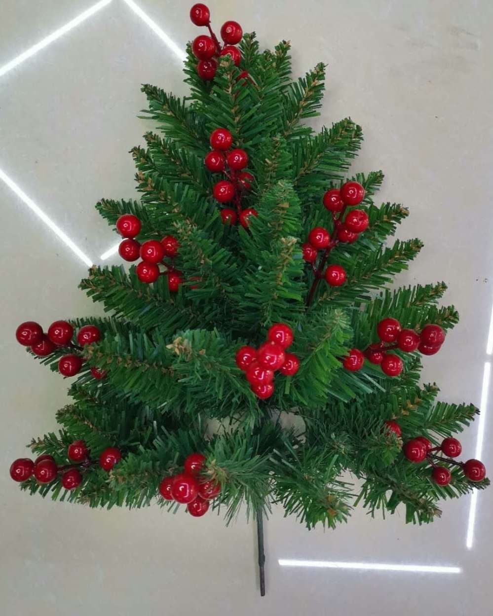 Christmas tree apples sprinkled with seven-color powder, single white fruits, forked fruits, artificial plants details Picture