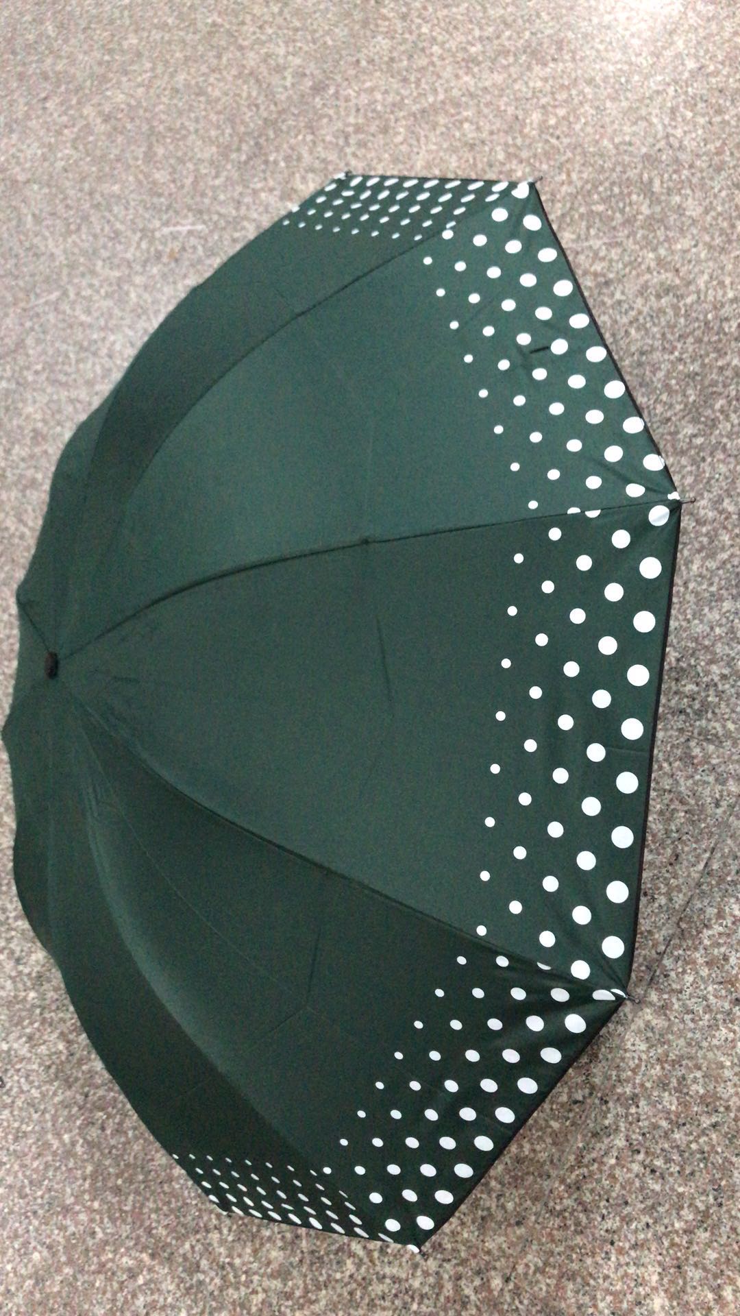 65#10K black vinyl patterned sun umbrella, three-fold sun umbrella