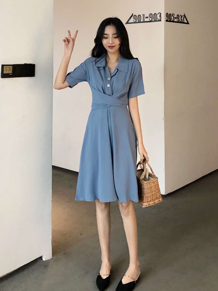 New summer women's wear: Cold style, high-end Hyuna long dress, super fairy-like French bellflower dress for women on Instagram details Picture