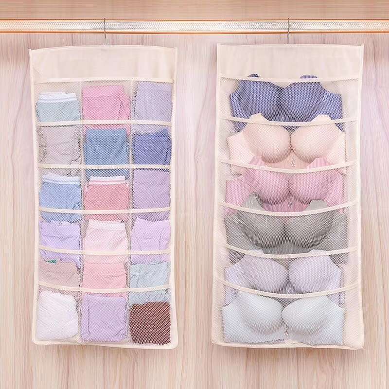 新款内衣收纳挂袋衣柜收纳袋袜子整理挂袋文胸立体收纳包包挂袋产品图