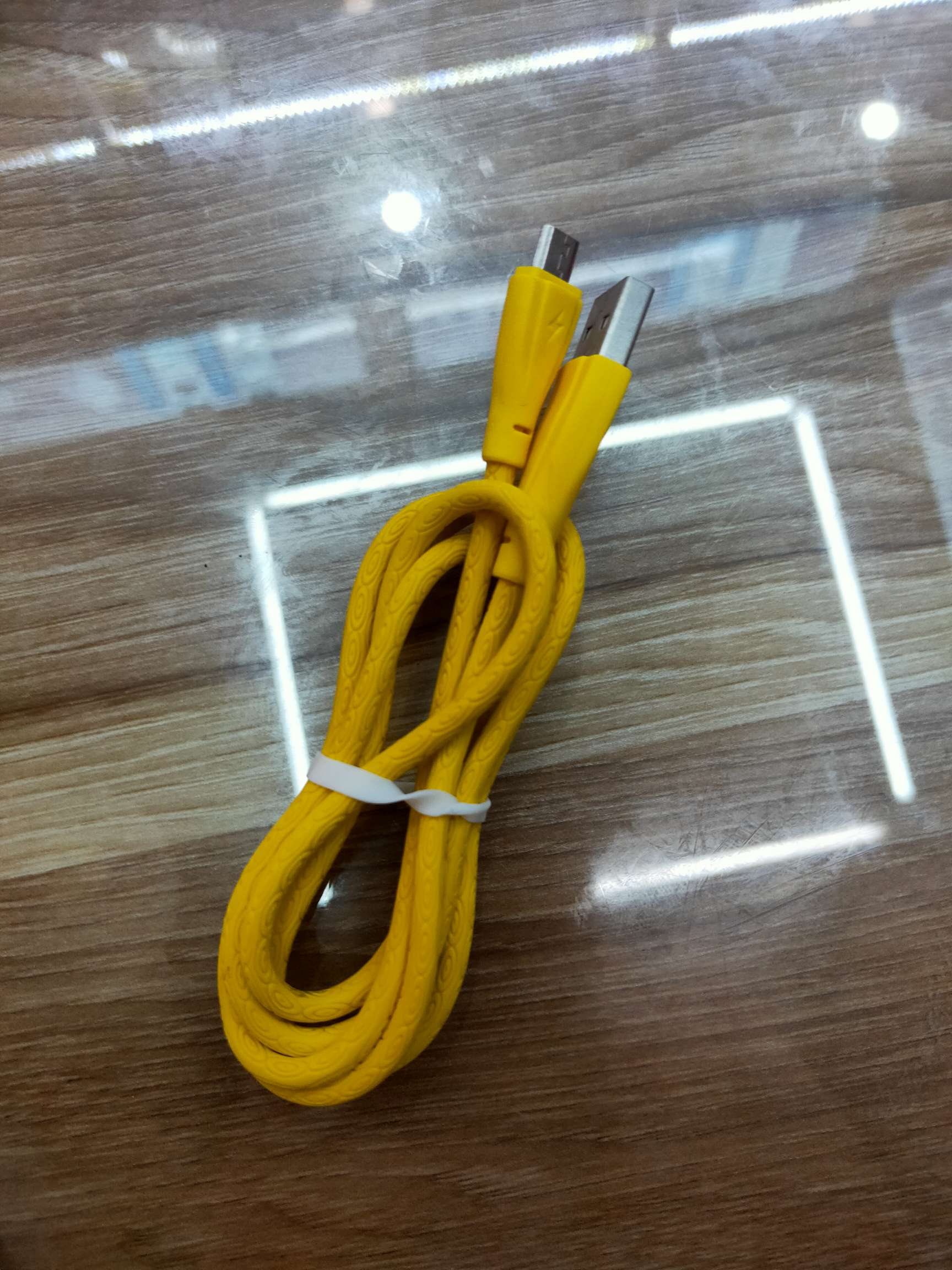 Yellow personalized patterned data cable