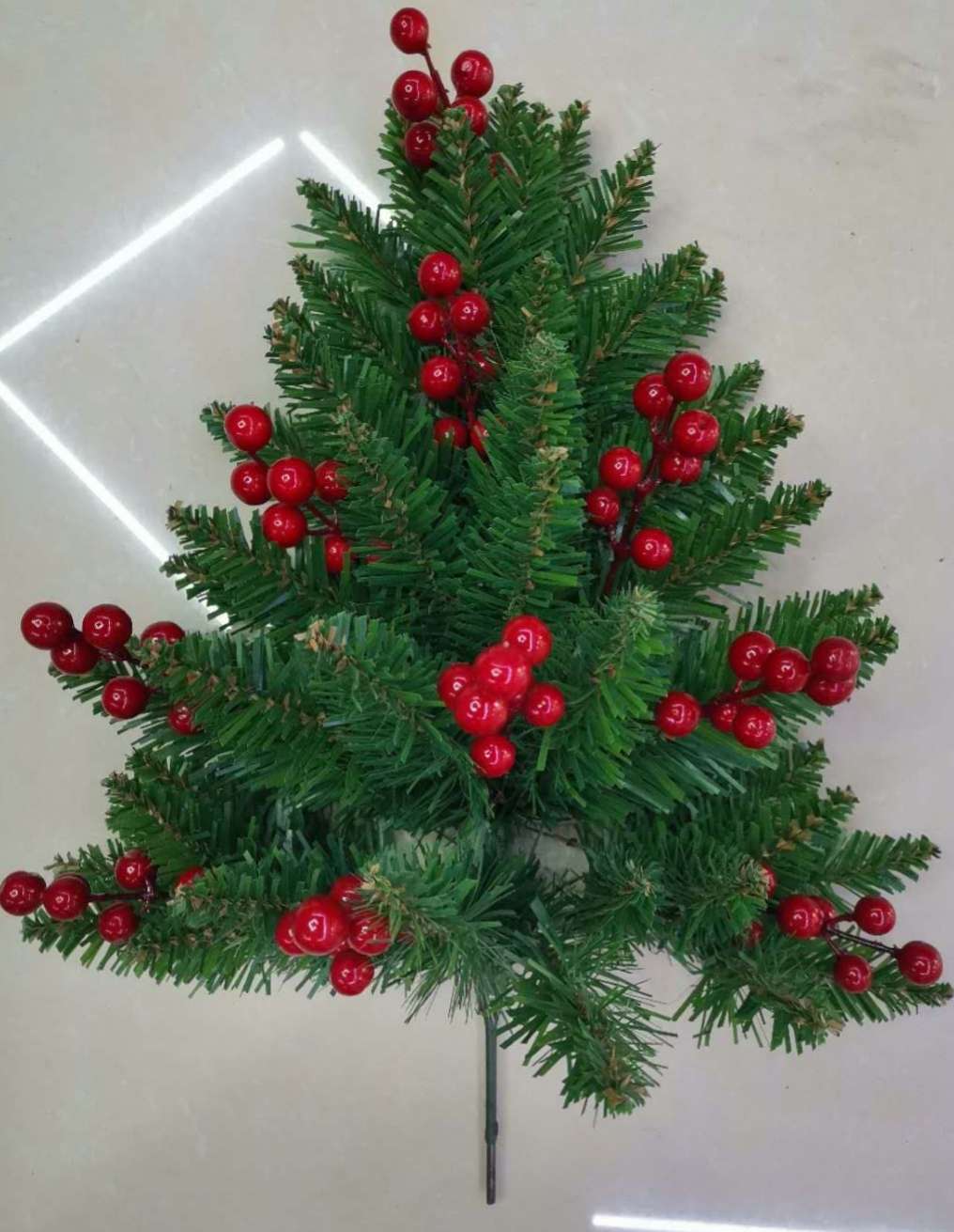 Christmas tree apples sprinkled with seven-color powder, single white fruits, forked fruits, artificial plants