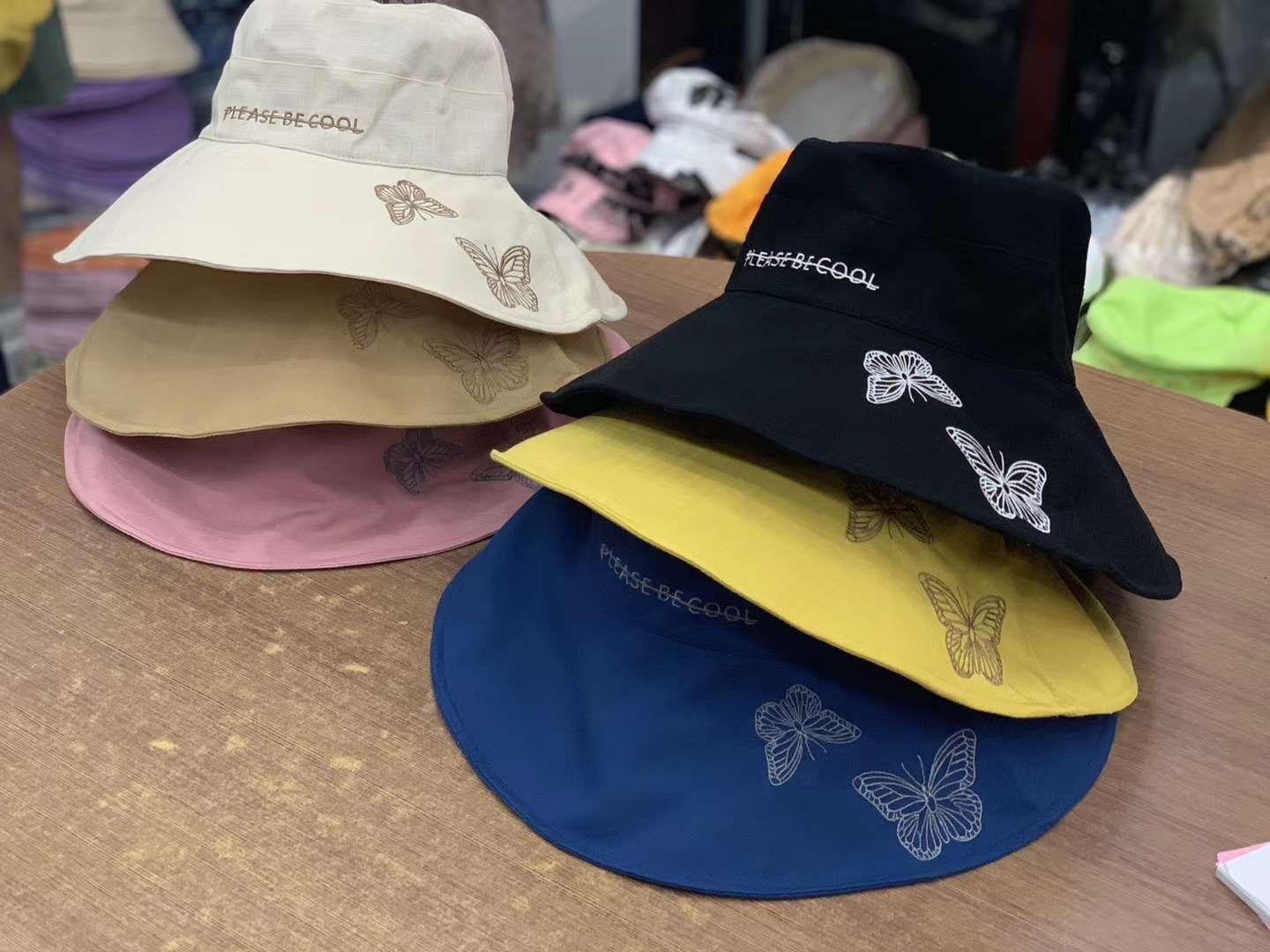 Butterfly hat female summer Korean version of the tide baseball cap casual fashion versatile lace cap embroidered fisherman hat thumbnail