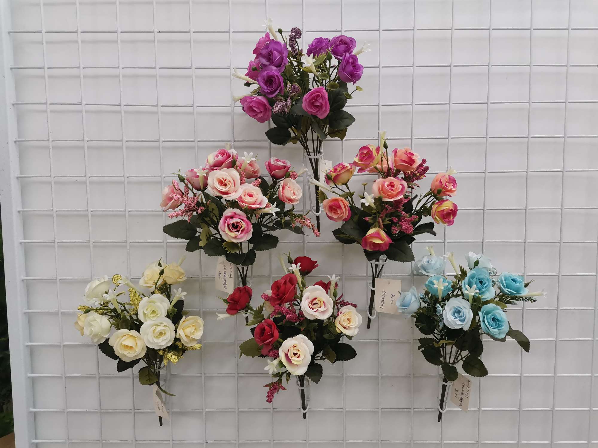 016-17-3#, 5-fork oil painting of Persian rose