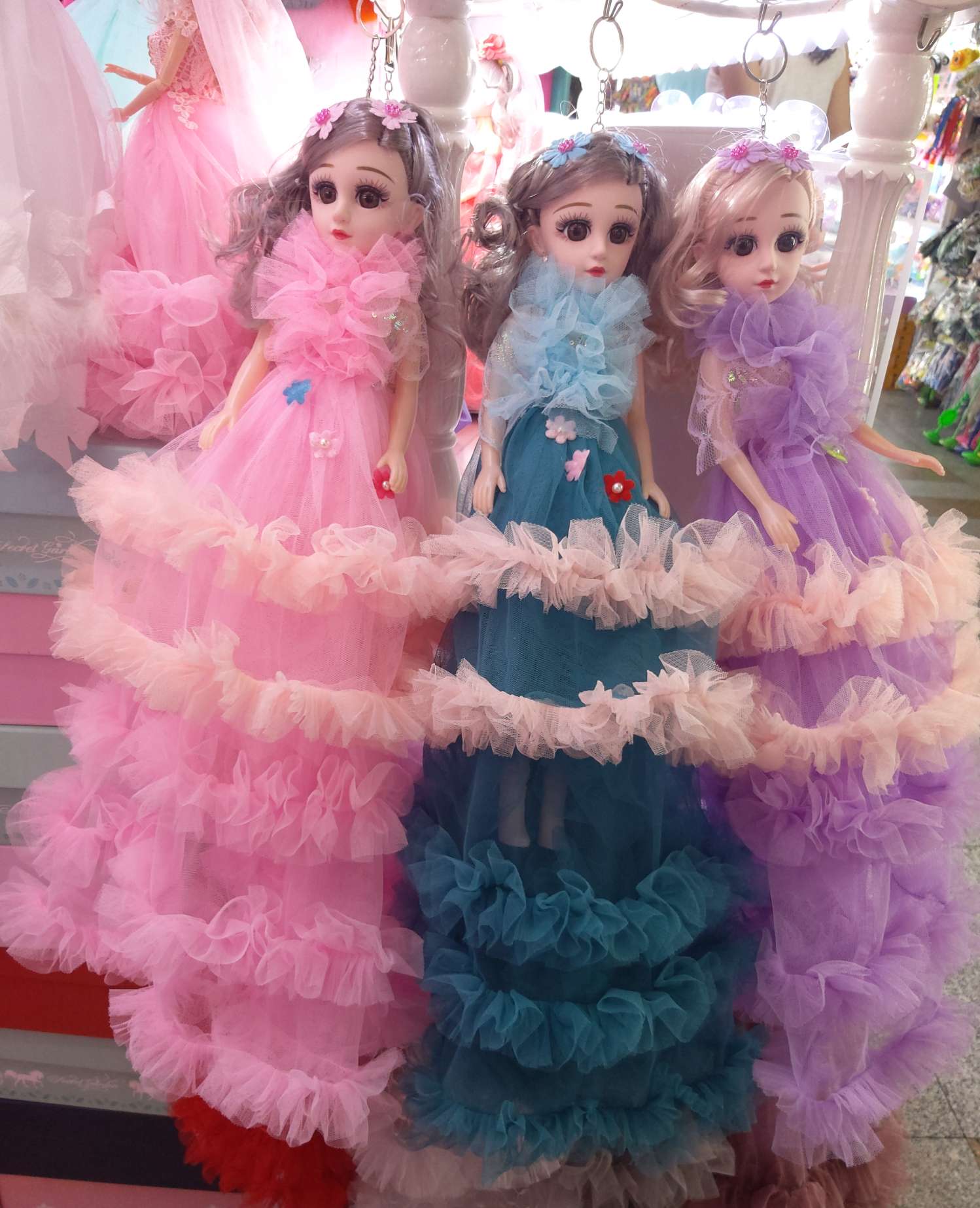 Five-layer gauze big-head keychain details Picture