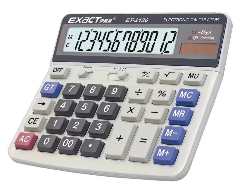 Elote ET-2136 Solar Finance Bank Accounting large screen displays a 12-digit computer keypad calculator thumbnail