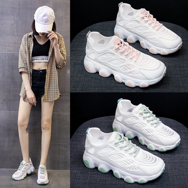 Hollowed-out 2020 Summer new breathable mesh dad shoes for women, Korean style versatile sports shoes, and women's ins student shoes undefined