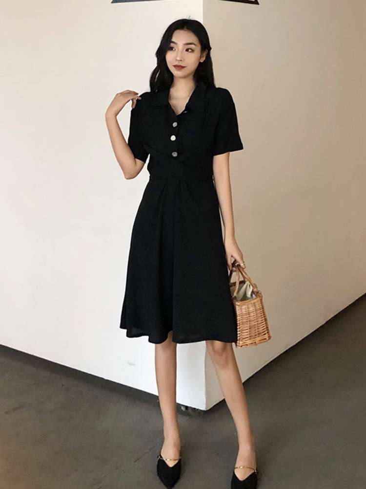 New summer women's wear: Cold style, high-end Hyuna long dress, super fairy-like French bellflower dress for women on Instagram