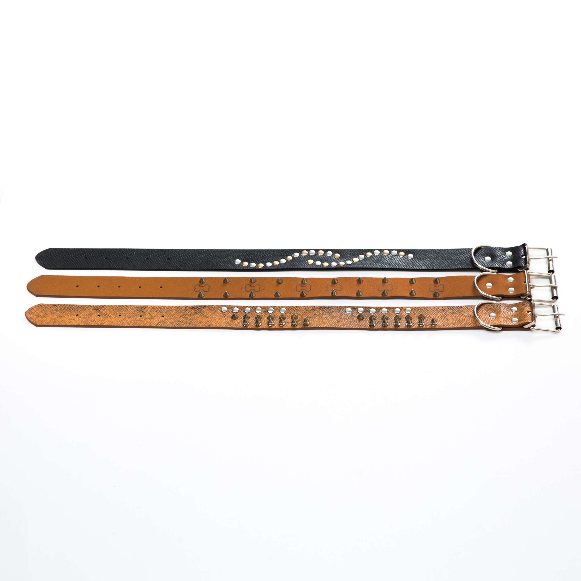 Factory direct sales PU belt collar, the whole with rivets different sort more high-grade, exquisite workmanship, adjustable collar. A variety of colors to choose from! undefined