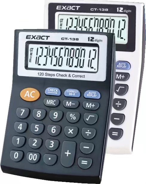 Irate Calculator EX-138 small portable 12-digit keypad calculator for financial accounting