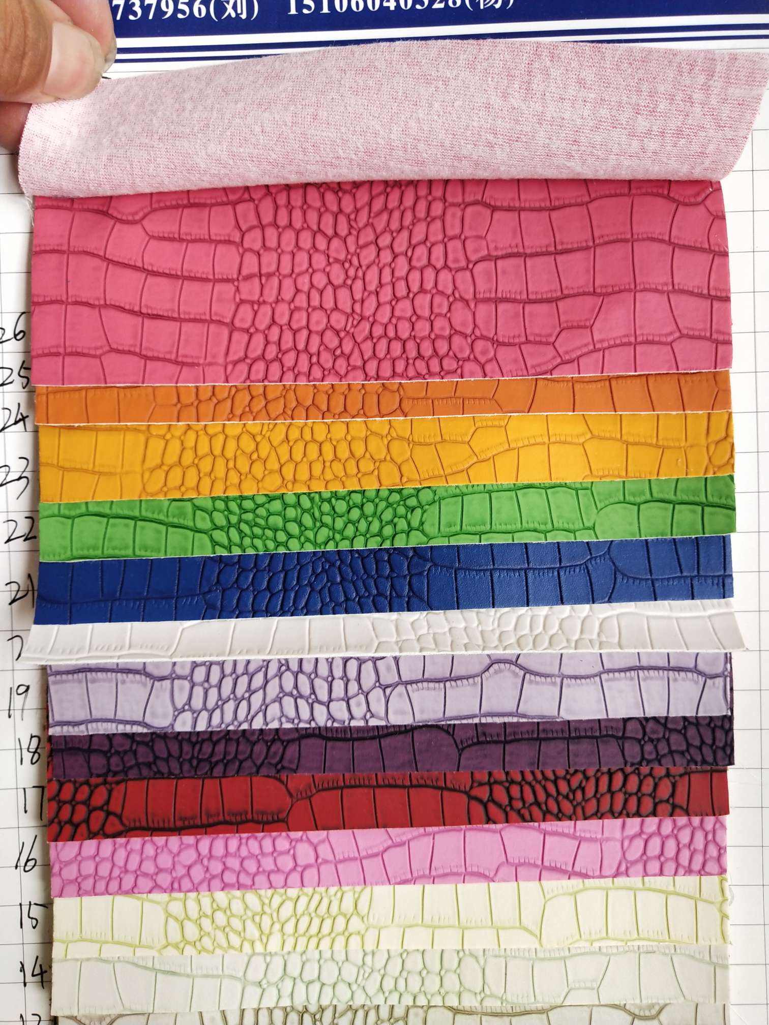 ZX8072 Antique bestseller crocodile pattern fabric leather Specification image