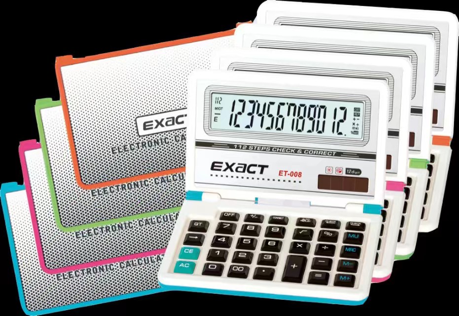 Erault ET-008 folding counting calculator Financial Bank accounting large screen displays a 12-digit acrylic keypad calculator