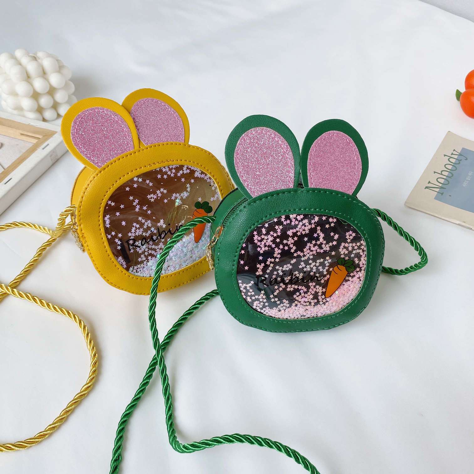 Children's Cross Bag Girl's Bag Baby New Sequins Cute Cartoon Fashion Foreign Trend Net Red Bunny Bag Mini undefined