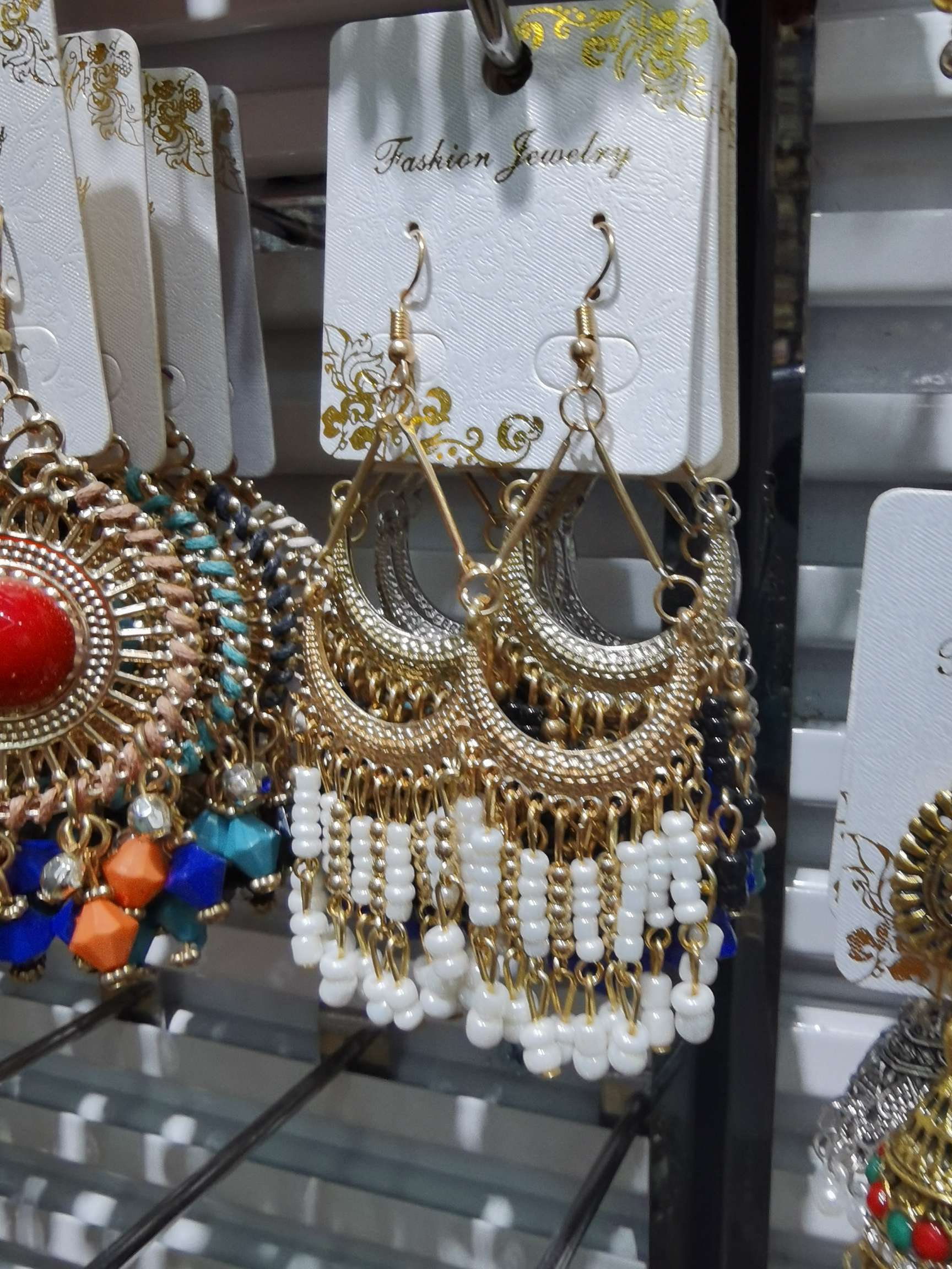 Bohemian earrings in white