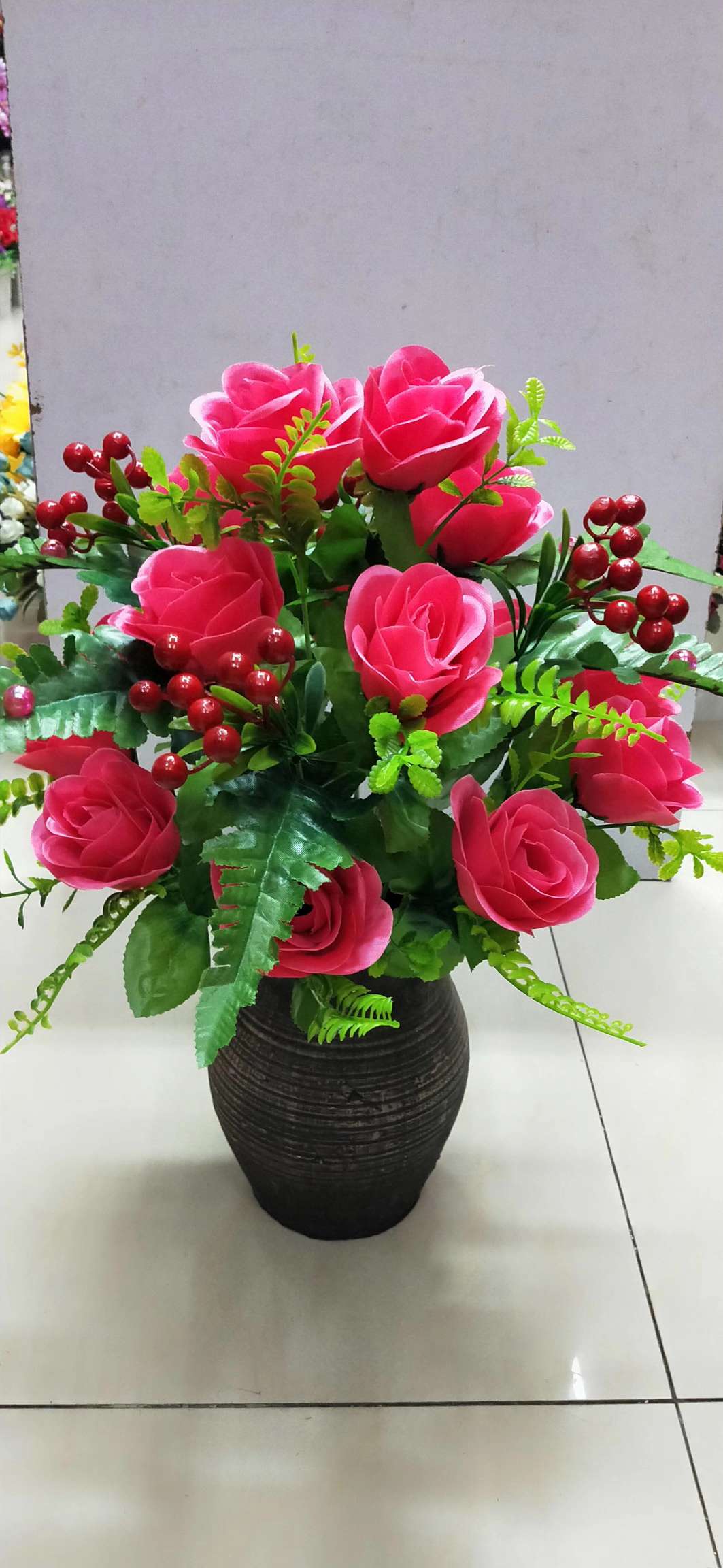 Ten artificial flowers