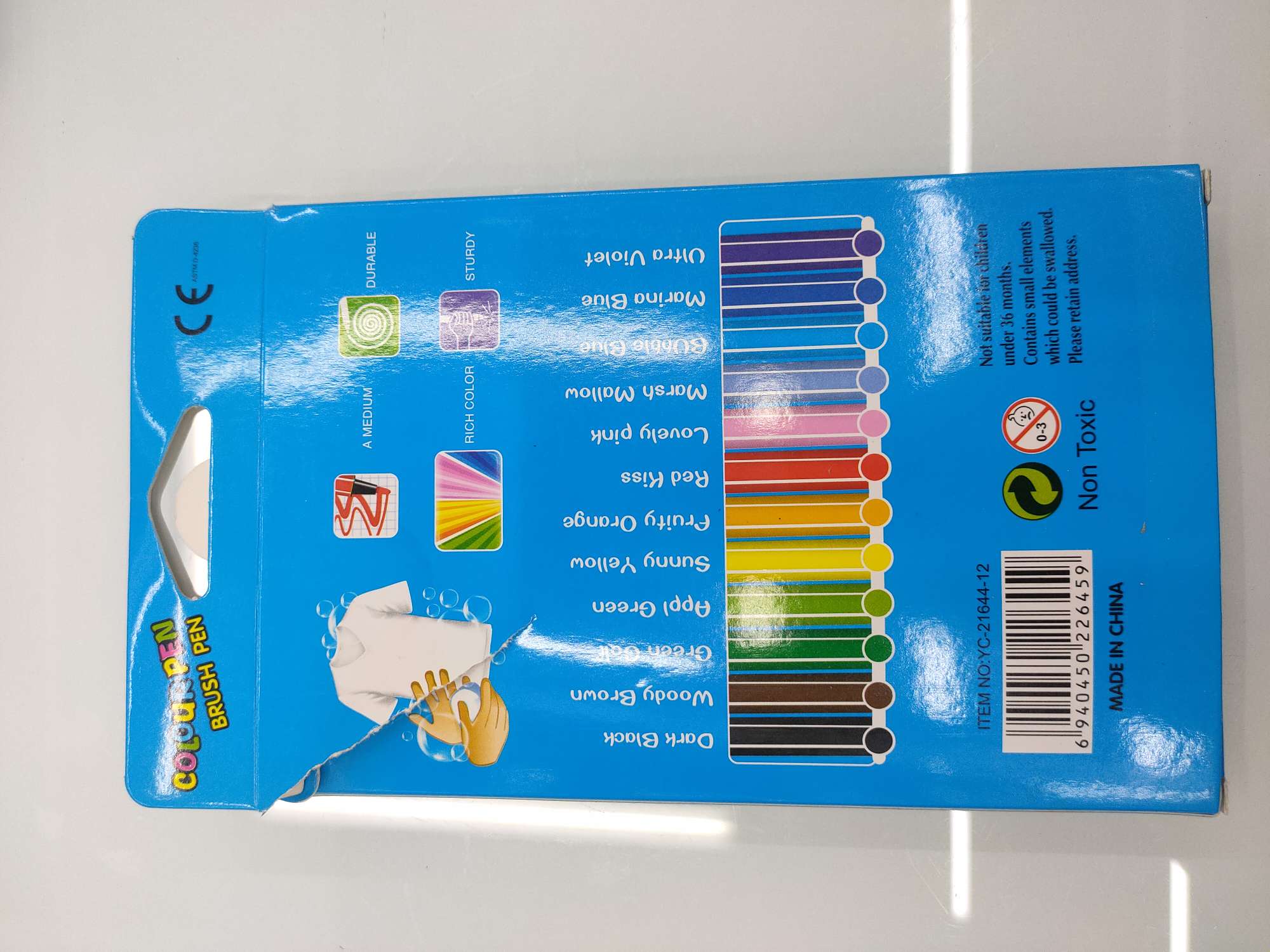 12 Color Watercolor Pen Office Business General Material Environmental Protection, Safety, Non-Toxic And Odorless Specification drawing