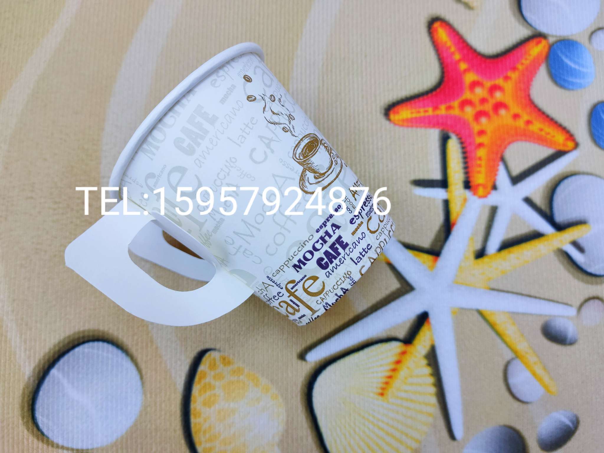 Disposable 7oz paper coffee cup with handle Coffee cup 7oz 9oz hot and cold drinking cups Party Restaurant party paper cups