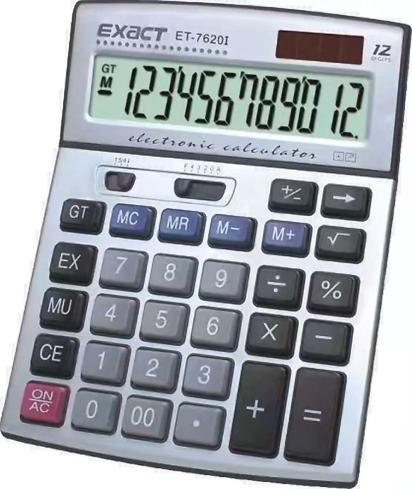 Elote ET-7620I Solar Finance Bank Accounting large screen displays a 12-digit computer keypad calculator