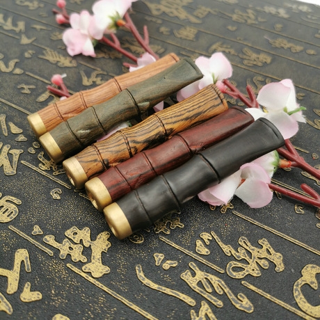 厂家直销竹节檀木烟具红木过滤烟嘴红檀乌木过滤烟壶