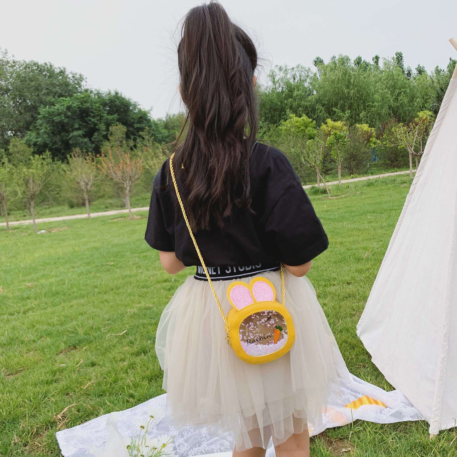 Children's Cross Bag Girl's Bag Baby New Sequins Cute Cartoon Fashion Foreign Trend Net Red Bunny Bag Mini undefined