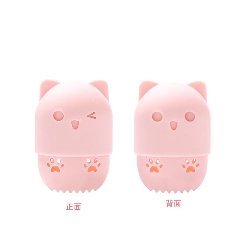 adorable cat-shaped silicone makeup egg storage box