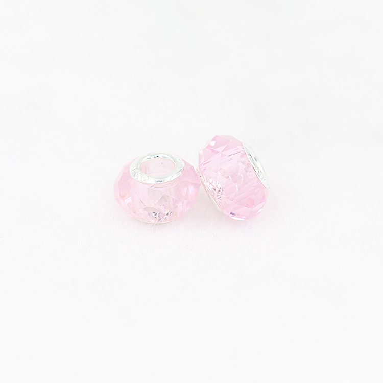 一鑫饰品手工DIY饰品 菱形精准切面水晶大孔珠 潘家风格手链散珠串珠8MM 10MM白底实物图