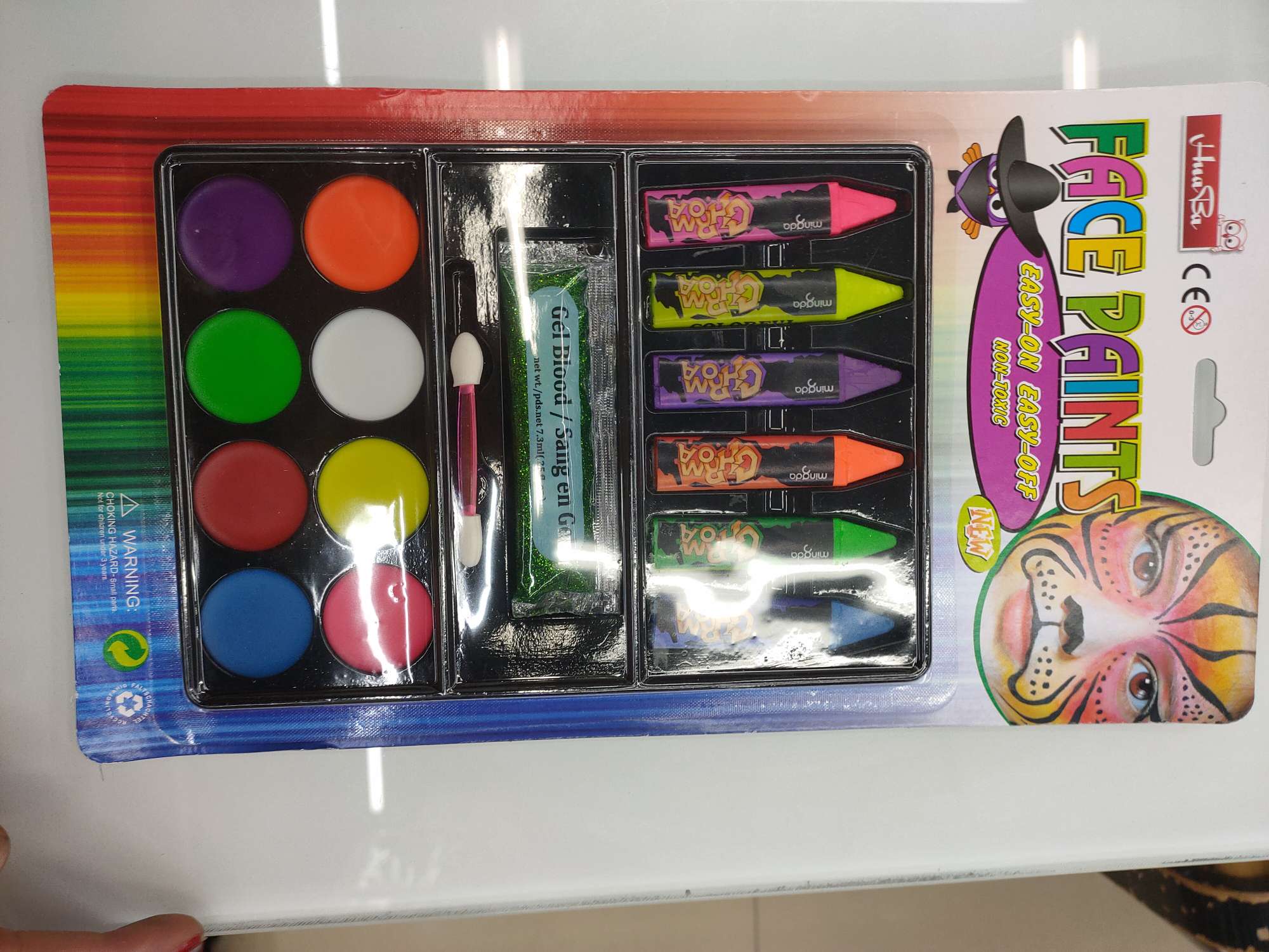 16色彩色脸彩办公商务通用材质环保安全无毒无异味