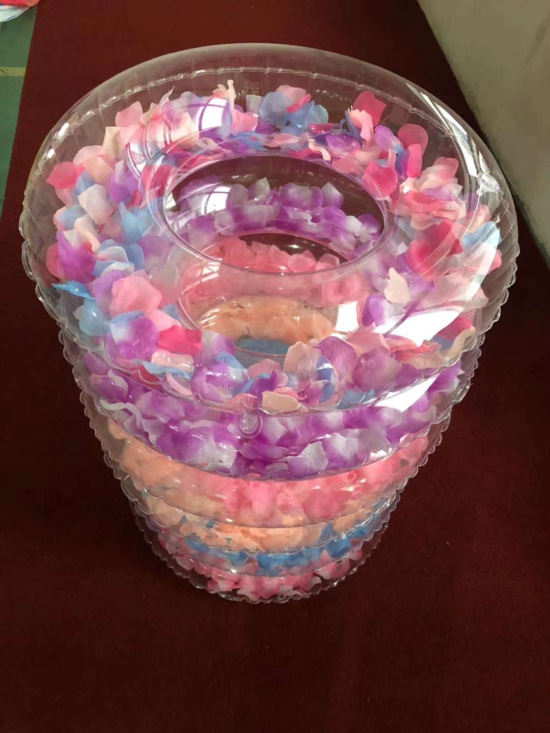 充气花瓣泳圈60公分图