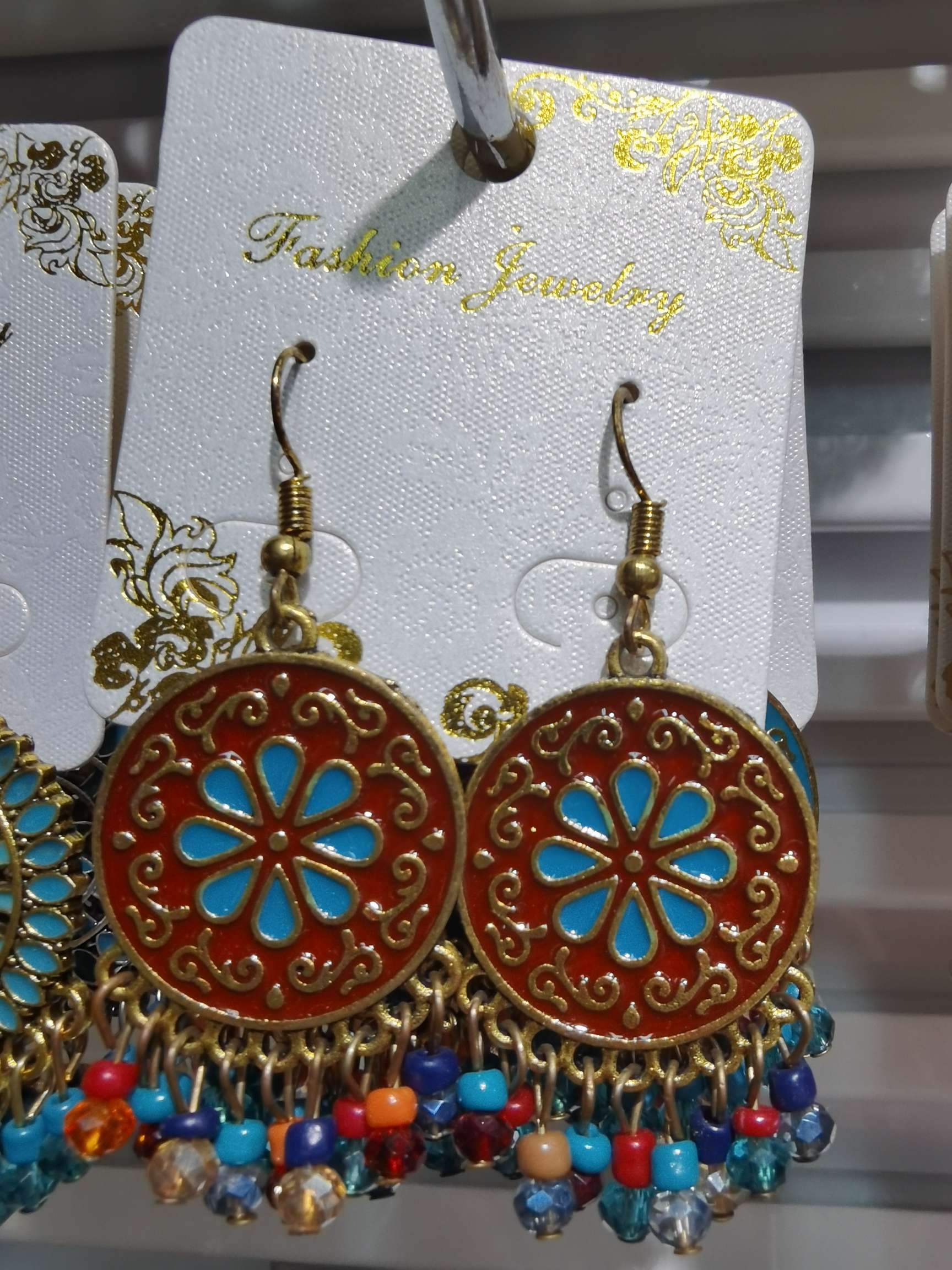 Alloy earrings are a dark mix